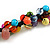 Multicoloured Cluster Glass/ Ceramic Bead Cotton Cord Necklace - 60cm L/ Adjustable - view 5