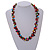 Multicoloured Cluster Glass/ Ceramic Bead Cotton Cord Necklace - 60cm L/ Adjustable - view 3