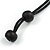 Metallic Silver Coin Wood Bead Cotton Cord Long Necklace - 100cm Long (Max Length) Adjustable - view 6