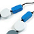 Blue/Grey/White Wooden Coin Bead Black Cotton Cord Necklace/ 88cm Max Lenght/ Adjustable - view 5