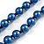 Blue Glass Bead Long Necklace - 148cm Length/ 8mm - view 5