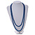 Blue Glass Bead Long Necklace - 148cm Length/ 8mm - view 3