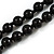 Black Glass Bead Long Necklace - 148cm Length/ 8mm - view 5