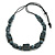 Chunky Grey with Animal Print Cube and Ball Wood Bead Cord Necklace - 90cm Max