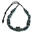 Chunky Grey with Animal Print Cube and Ball Wood Bead Cord Necklace - 90cm Max - view 2