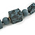 Chunky Grey with Animal Print Cube and Ball Wood Bead Cord Necklace - 90cm Max - view 5