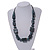 Chunky Grey with Animal Print Cube and Ball Wood Bead Cord Necklace - 90cm Max - view 3