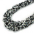 Chunky Graduated Glass Bead Necklace In Black/White/Transparent - 62cm Long - view 5