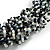 Chunky Graduated Glass Bead Necklace In Black/White/Transparent - 62cm Long - view 2