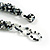 Chunky Graduated Glass Bead Necklace In Black/White/Transparent - 62cm Long - view 6