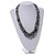 Chunky Graduated Glass Bead Necklace In Black/White/Transparent - 62cm Long - view 4