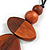 Bronze/Brown Geometric Wood Pendant Black Waxed Cotton Cord - 80cm L Max/ 13cm - view 4