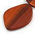 Bronze/Brown Geometric Wood Pendant Black Waxed Cotton Cord - 80cm L Max/ 13cm - view 5