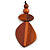 Bronze/Brown Geometric Wood Pendant Black Waxed Cotton Cord - 80cm L Max/ 13cm - view 8