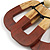 O-Shape Brown/Natural Painted Wood Pendant with Black Cotton Cord - 90cm L/ 8cm Pendant - view 8