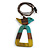 Turquoise/Brown/Yellow Bird and Triangular Wooden Pendant Brown Cotton Cord Long Necklace - 90cm L/ 11cm Pendant - view 2