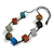 Multicoloured Wood Cube Bead Black Cotton Cord Necklace - 80cm Max L/ Adjustable - view 4