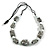 Chunky White/ Black with Animal Print Cube and Ball Wood Bead Cord Necklace - 90cm Max - view 2