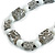 Chunky White/ Black with Animal Print Cube and Ball Wood Bead Cord Necklace - 90cm Max - view 6