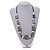 Chunky White/ Black with Animal Print Cube and Ball Wood Bead Cord Necklace - 90cm Max - view 3