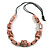 Chunky Pastel Pink with Animal Print Cube and Ball Wood Bead Cord Necklace - 90cm Max - view 8