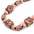 Chunky Pastel Pink with Animal Print Cube and Ball Wood Bead Cord Necklace - 90cm Max - view 5