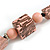 Chunky Pastel Pink with Animal Print Cube and Ball Wood Bead Cord Necklace - 90cm Max - view 7