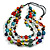 Layered Multicoloured Wood/ Ceramic/ Glass Bead Cotton Cord Necklace - 90cm L - view 2