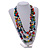 Layered Multicoloured Wood/ Ceramic/ Glass Bead Cotton Cord Necklace - 90cm L - view 3