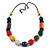 Chunky Multicoloured Acrylic Bead Black Chain Necklace - 70cm L/ 8cm Ext - view 2