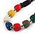 Chunky Multicoloured Acrylic Bead Black Chain Necklace - 70cm L/ 8cm Ext - view 4