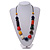 Chunky Multicoloured Acrylic Bead Black Chain Necklace - 70cm L/ 8cm Ext - view 3