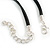 Grey/Black/Beige Oval Acrylic/Resin Bead Black Cords Chunky Necklace - 64cm L/ 8cm Ext - view 5