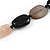 Grey/Black/Beige Oval Acrylic/Resin Bead Black Cords Chunky Necklace - 64cm L/ 8cm Ext - view 7