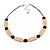 Yellow/ Black Acrylic Bead Wire Necklace - 48cm L/ 8cm Ext - view 2