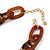 Brown/ Transparent Animal Print Acrylic Oval Link Statement Necklace - 50cm L/ 8cm Ext - view 5