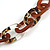 Brown/ Transparent Animal Print Acrylic Oval Link Statement Necklace - 50cm L/ 8cm Ext - view 4