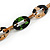 Chunky Acrylic Oval Link Statement Necklace in Brown/Black/Green - 60cm L/ 6cm Ext - view 6