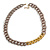 Grey Acrylic Link with Gold Metal Detailing Long Necklace - 84cm L/ 6cm Ext - view 2