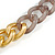 Grey Acrylic Link with Gold Metal Detailing Long Necklace - 84cm L/ 6cm Ext - view 7