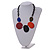 Statement Chunky Multicoloured Acrylic Bead Oval Link Chain Necklace - 50cm L/ 5cm Ext - view 10