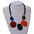 Statement Chunky Multicoloured Acrylic Bead Oval Link Chain Necklace - 50cm L/ 5cm Ext - view 2