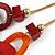 Statement Red Orange Oval Acrylic Link Gold Chain Necklace - 56cm L/ 8cm Ext - view 5