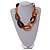 Chunky Acrylic Nugget and Oval Link Necklace in Brown Hues with Gold Tone Closure - 56cm L/ 8cm Ext - view 7