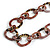 Long Chunky Acrylic Oval Link Necklace in Plum Purple with Animal Print - 100cm Long - view 5
