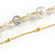 Faux White Pearl Grey Glass Bead With Black Enamel Rose Motif Double Chain Long Necklace in Gold Tone - 84cm L - view 6