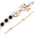 Faux Pearl White/ Black Bead With Enamel Flower/ Bow Motif Double Chain Long Necklace in Gold Tone - 84cm L - view 5