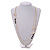 Faux Pearl White/ Black Bead With Enamel Flower/ Bow Motif Double Chain Long Necklace in Gold Tone - 84cm L - view 3
