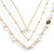 Faux White Pearl Clear Glass Bead With Black Enamel Daisy Motif Triple Chain Long Necklace in Gold Tone - 90cm L - view 4