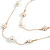 Delicate Double Strand Faux Pearl Bead and White Enamel Flower Gold Tone Chain Necklace/96cm L - view 5